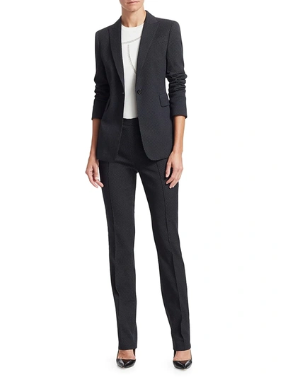 Shop Akris Punto Women's Francoise Jacquard Tailored Pants In Nero Crema