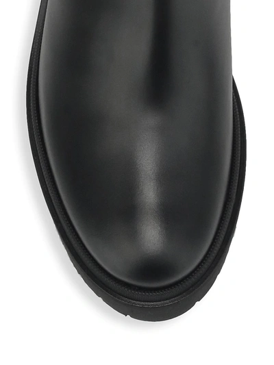 Shop Moncler Women's Vera Block-heel Leather Chelsea Boots In Black