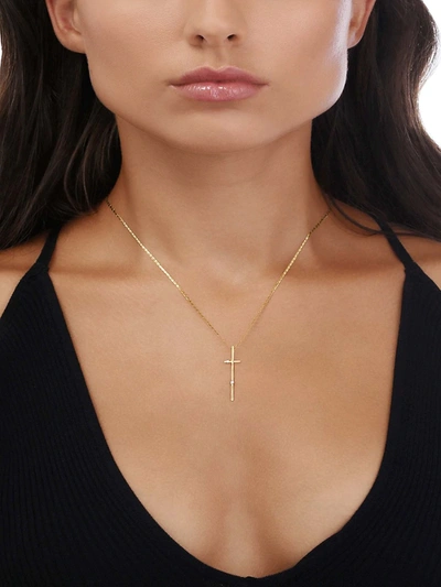 Shop Lana Jewelry Women's Solo 14k Yellow Gold & Diamond Cross Necklace