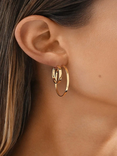Shop Lana Jewelry Women's Medium 14k Yellow Gold Flat Edge Medium Double-hoop Earrings