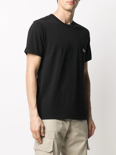 Shop Maison Kitsuné Logo Cotton T-shirt In Black