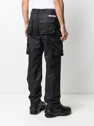 Shop Marine Serre Survival Cargo Trousers In Black