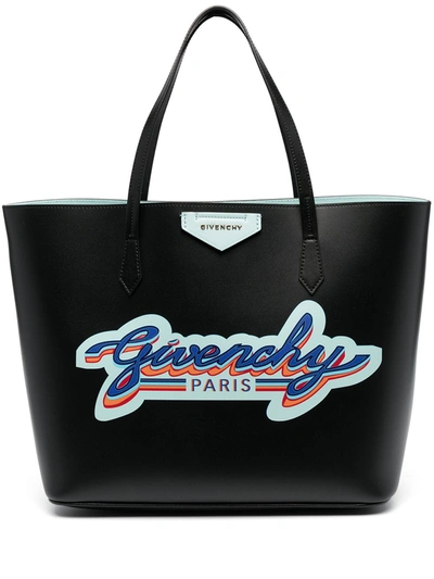 Shop Givenchy Wing Leather Shopping Bag In Black