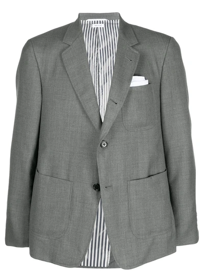 Shop Thom Browne Super 120s Wool Blazer In Grey