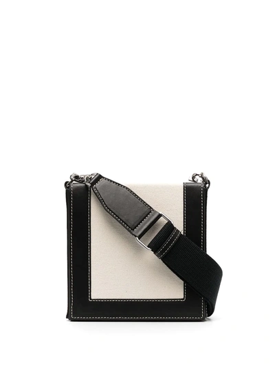 Shop Ami Alexandre Mattiussi Two-tone Shoulder Bag In Black