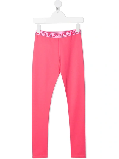 Shop Karl Lagerfeld Logo Waistband Leggings In Pink