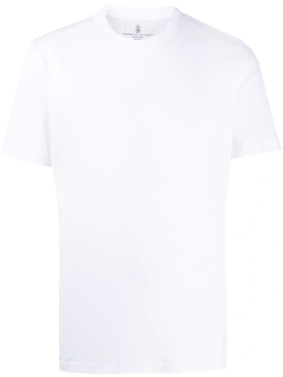 Shop Brunello Cucinelli Plain Cotton T-shirt In White
