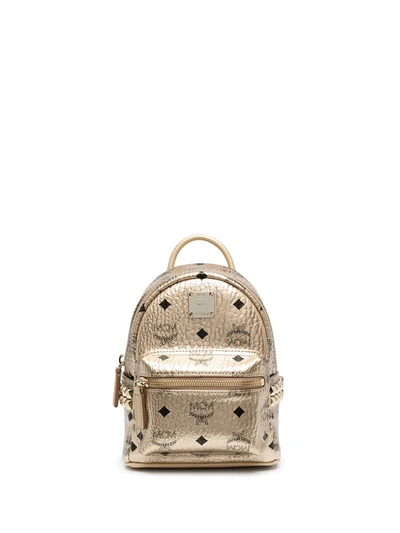 Shop Mcm Stark X-mini Backpack In Gold