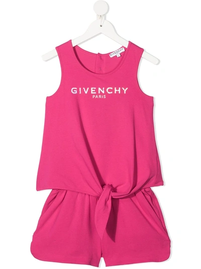 Shop Givenchy Logo-print Two-piece Set In Pink