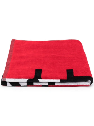 Givenchy Logo-print Cotton Towel In Red