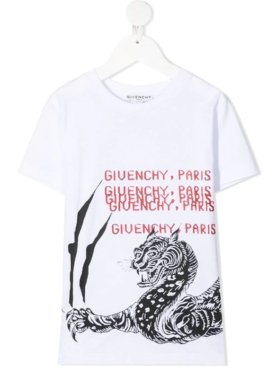 Shop Givenchy Logo-print Short-sleeved T-shirt In White