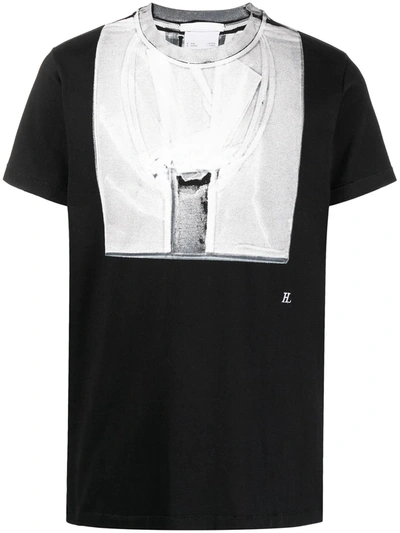 Shop Helmut Lang Photograph-print Cotton T-shirt In Black