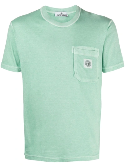 Shop Stone Island Chest Pocket T-shirt In Green