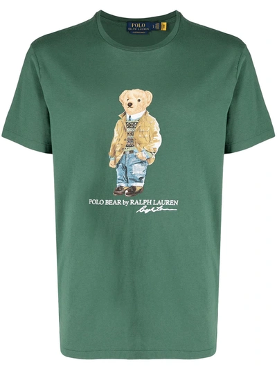 Polo Ralph Lauren Teddy Bear-print Short-sleeved T-shirt In Green | ModeSens