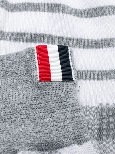 Shop Thom Browne Check Cotton Socks In Grey