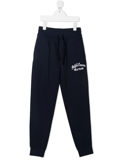 Shop Ralph Lauren Logo-embroidered Track Pants In Blue