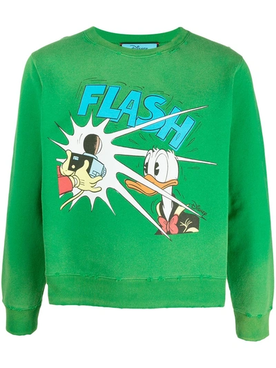 Shop Gucci X Disney Graphic-print Sweatshirt In Green