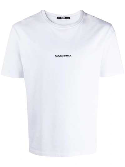 Shop Karl Lagerfeld Logo Print Short-sleeved T-shirt In White