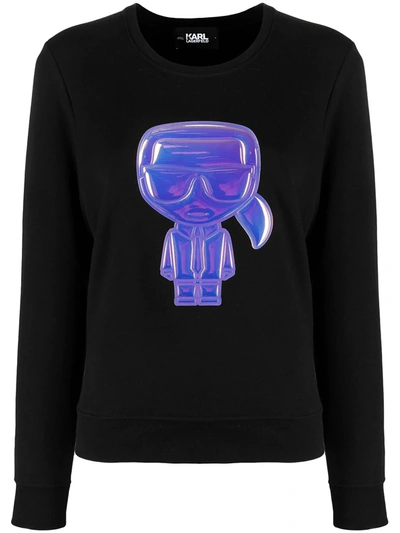 Shop Karl Lagerfeld Ikonik Balloon Karl Sweatshirt In Black