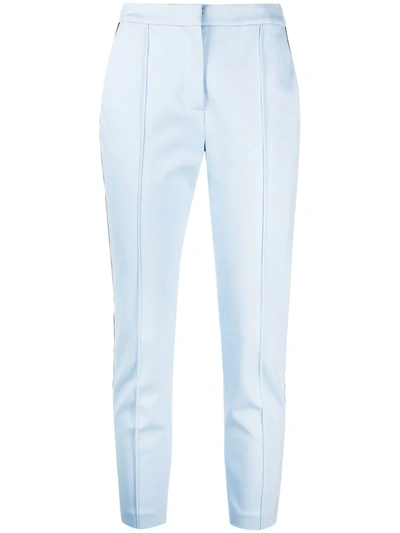 Shop Karl Lagerfeld Summer Punto Tailored Trousers In Blue