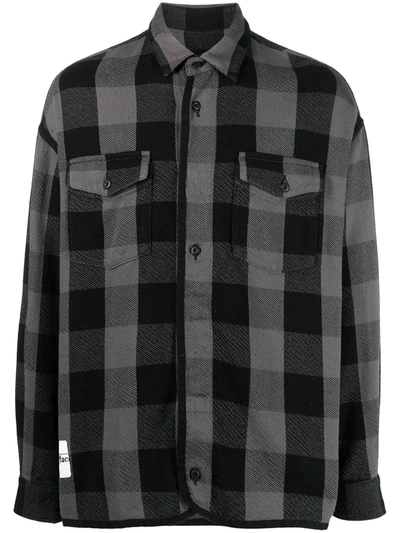 Facetasm Check-print Button-up Shirt In Black