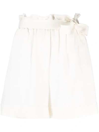 Shop Federica Tosi Tie-fastened Silk Shorts In White