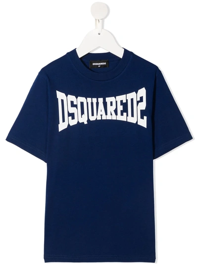 Shop Dsquared2 Logo-print T-shirt In Blue
