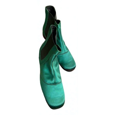 Pre-owned Roger Vivier Green Cloth Boots