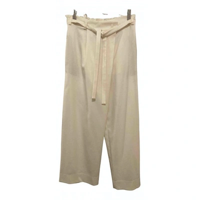 Pre-owned Loro Piana Cashmere Large Pants In Ecru