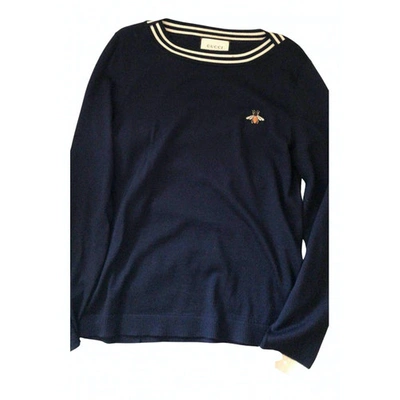 Pre-owned Gucci Wool Sweatshirt In Navy