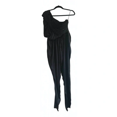 Pre-owned Lanvin Silk Jumpsuit In Navy