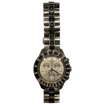 Pre-owned Dior Christal Silver Steel Watch