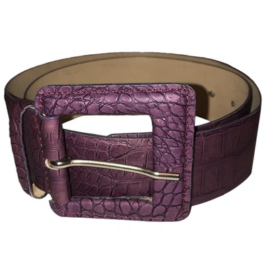 Pre-owned Marella Leather Belt In Purple