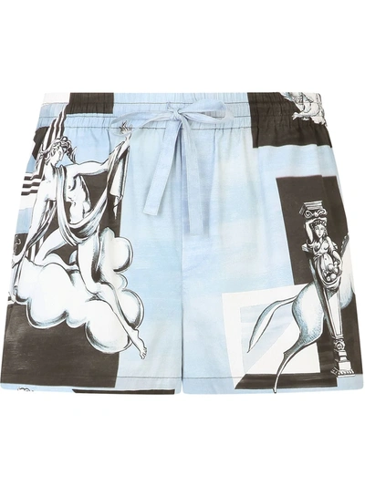Shop Dolce & Gabbana Graphic-print Shorts In Blue