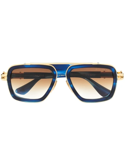 Shop Dita Eyewear Lxn-evo Pilot-frame Sunglasses In Blue