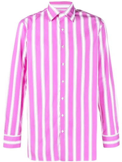 Shop Gabriele Pasini Stripe Print Shirt In Pink