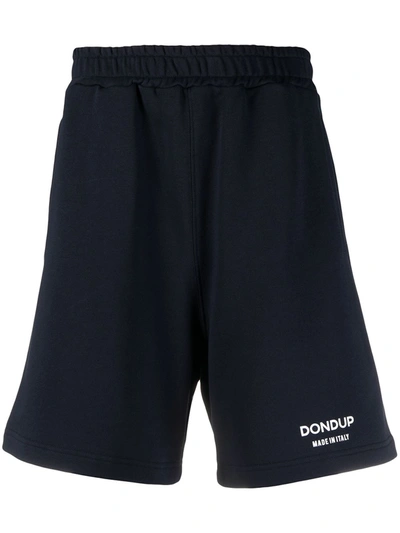 Shop Dondup Logo Print Track Shorts In Blue
