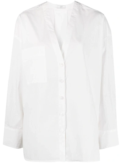 Shop Co V-neck Relaxed Shirt In White