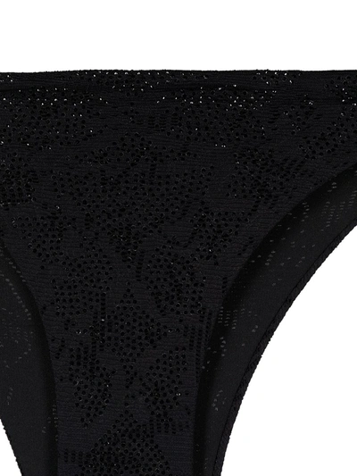 Shop Ermanno Scervino Crystal-embellished Bikini Bottom In Black