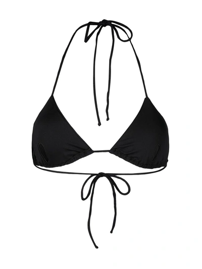 Shop Ermanno Scervino Crystal-embellished Bikini Top In Black