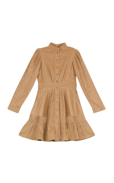 Shop Bytimo Women's Button-front Corduroy Cotton Mini Dress In Neutral