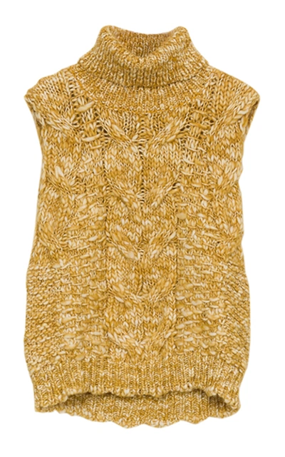 Shop Bytimo Hand-knit Wool Sweater Vest In Yellow