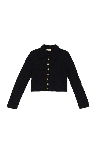 Shop Bytimo Wool Crochet Jacket In Black