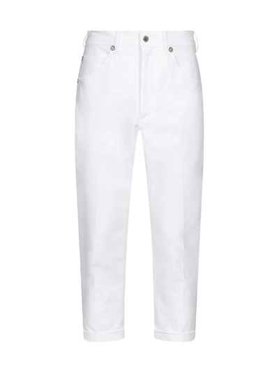 Shop Neil Barrett Loose-fit Stretch Cotton Trousers In White