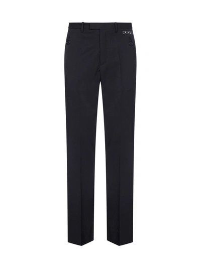 Shop Off-white Tuxedo-style Wool-blend Trousers In Black No Color