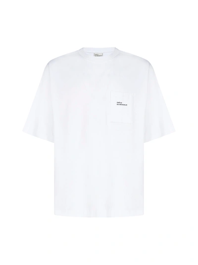 Shop Drôle De Monsieur Logo Chest-pocket Cotton T-shirt In White