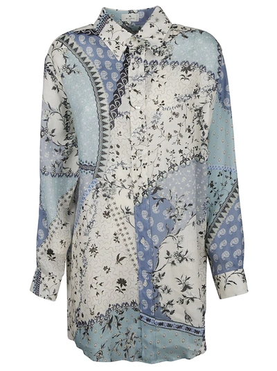 Shop Etro All-over Printed Oversize Shirt In Azzurro