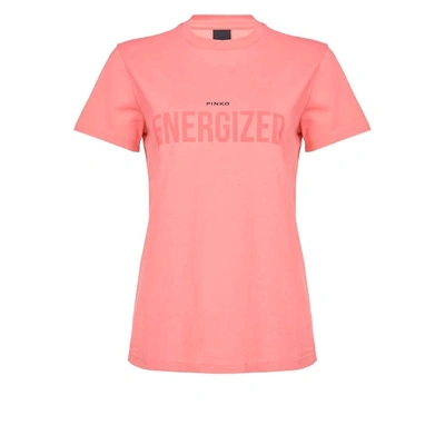 Shop Pinko Neutrale Pink T-shirt With Lettering