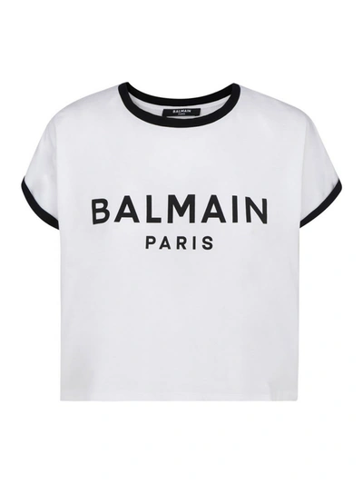 Shop Balmain T-shirt In White/black