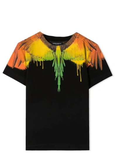 Shop Marcelo Burlon County Of Milan T-shirt With Wings Print In Nera